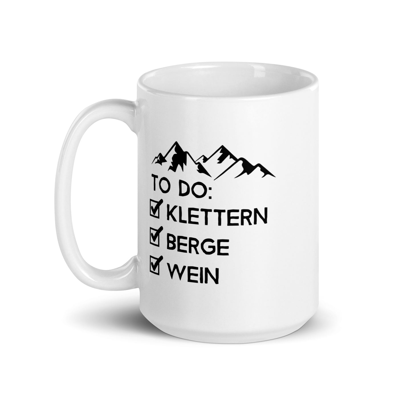 To Do Liste - Klettern, Berge, Wein - Tasse klettern