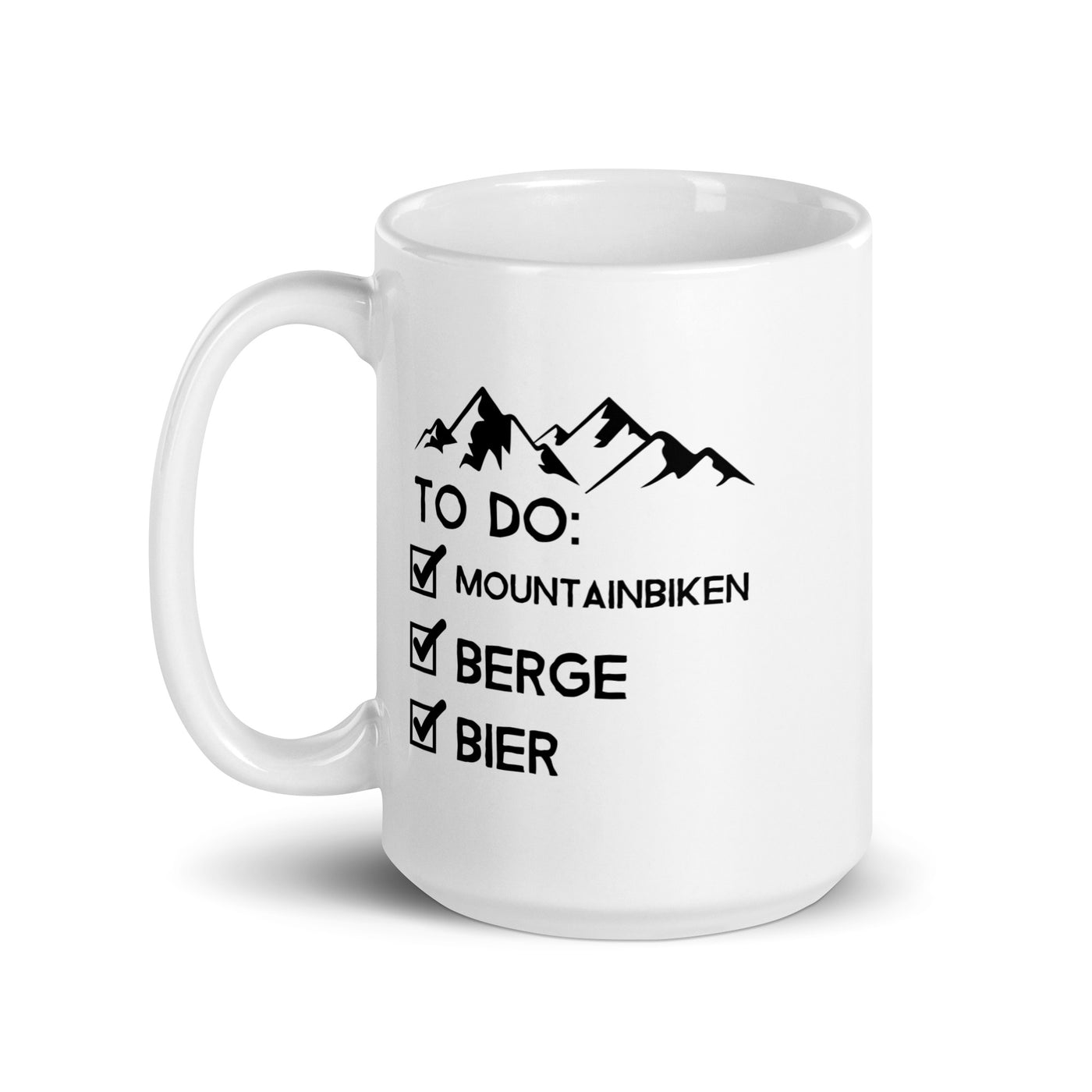 To Do Liste - Mountainbiken, Berge, Bier - Tasse mountainbike