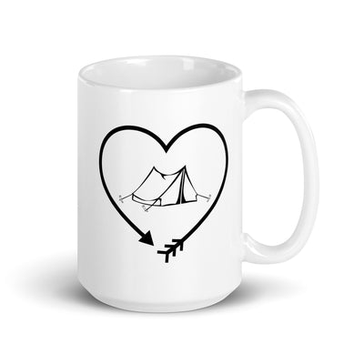 Arrow In Heartshape And Camping 1 - Tasse camping 15oz