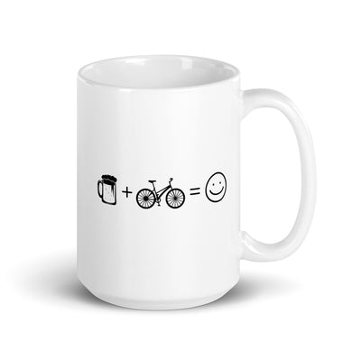 Beer Smile Face And Cycling - Tasse fahrrad 15oz