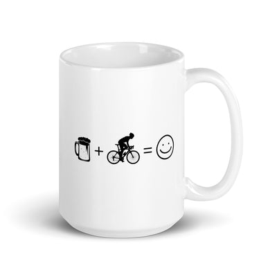 Beer Smile Face And Cycling 1 - Tasse fahrrad 15oz