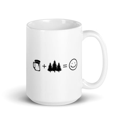 Beer Smile Face And Tree - Tasse camping 15oz