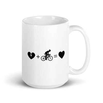 Broken Heart Heart And Cycling 1 - Tasse fahrrad 15oz