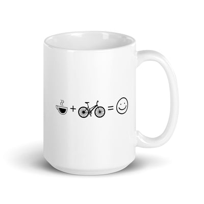 Coffee Smile Face And Cycling - Tasse fahrrad 15oz