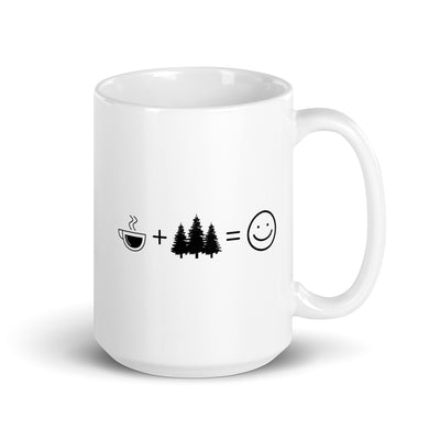 Coffee Smile Face And Tree - Tasse camping 15oz