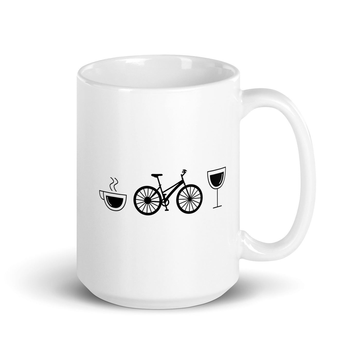 Coffee Wine And Bicycle - Tasse fahrrad 15oz