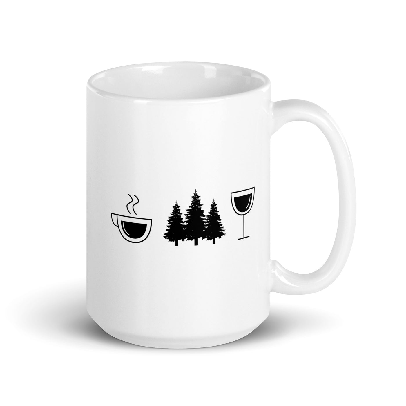 Coffee Wine And Trees - Tasse camping 15oz