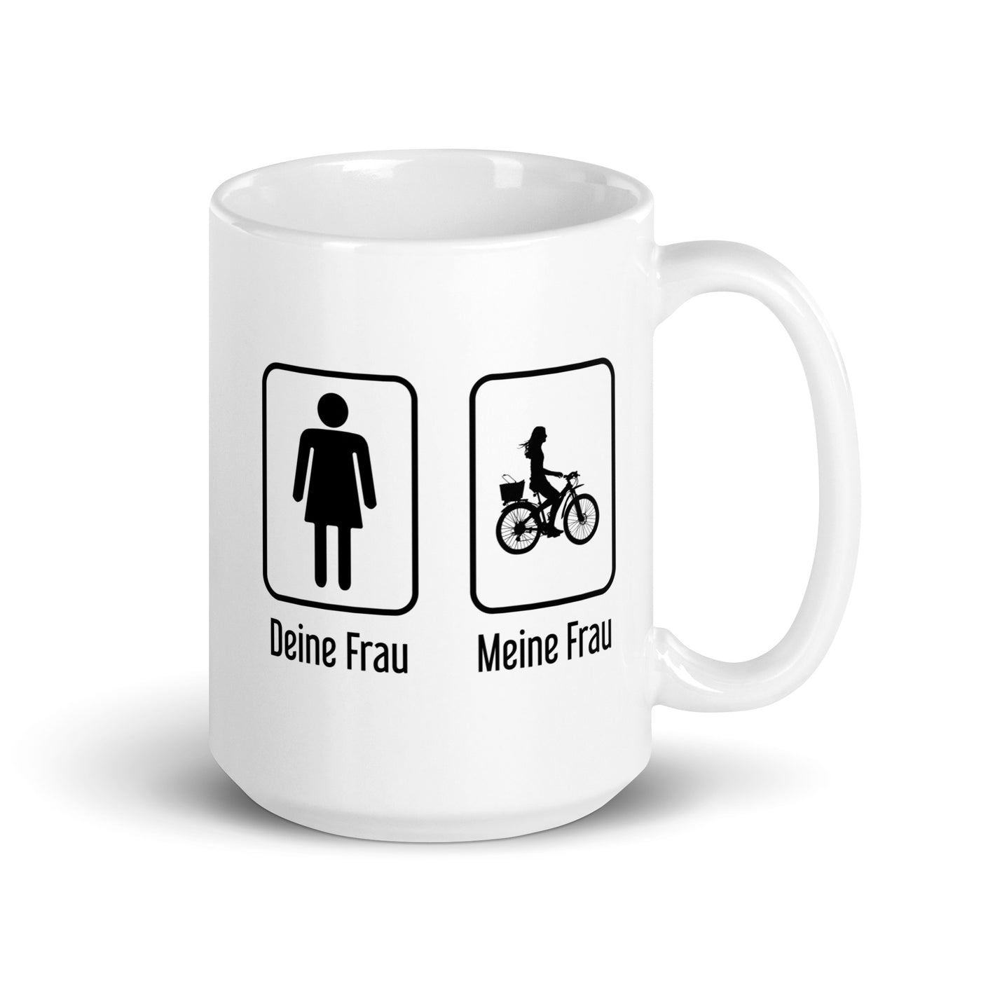 Deine Frau - Meine Frau - Tasse fahrrad 15oz