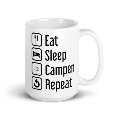 Eat Sleep Campen Repeat - Tasse camping 15oz