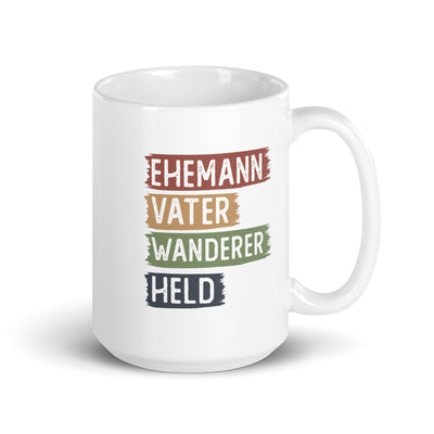 Ehemann, Vater, Wanderer, Held - Tasse wandern 15oz