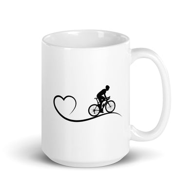 Heart 1 And Cycling - Tasse fahrrad 15oz