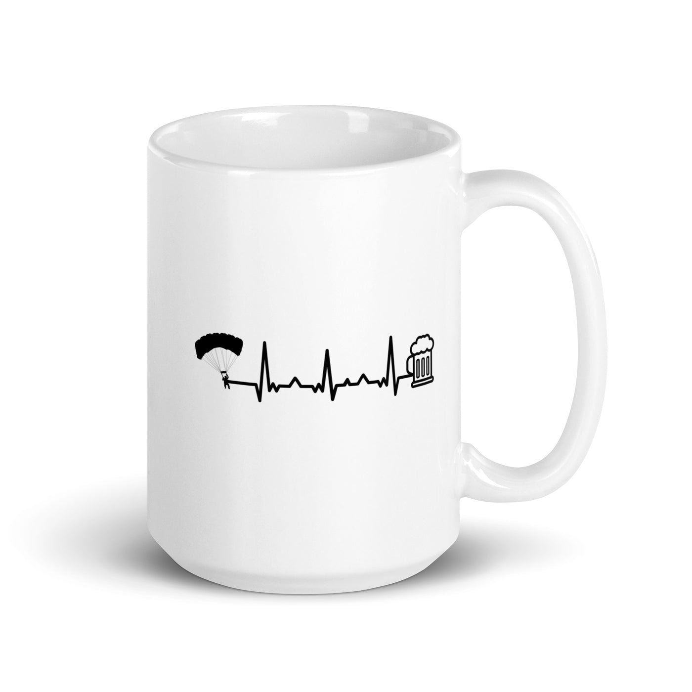 Heartbeat Beer And Paragliding - Tasse berge 15oz