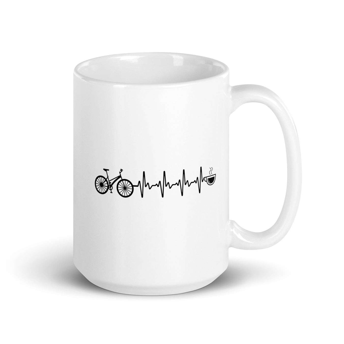 Heartbeat Coffee And Bicycle - Tasse fahrrad 15oz