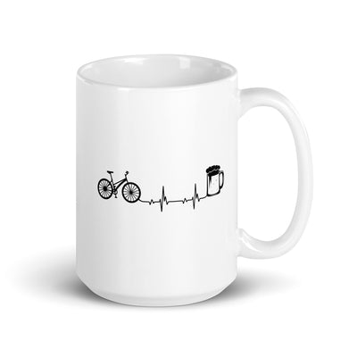 Heartbeat Beer And Bicycle - Tasse fahrrad 15oz
