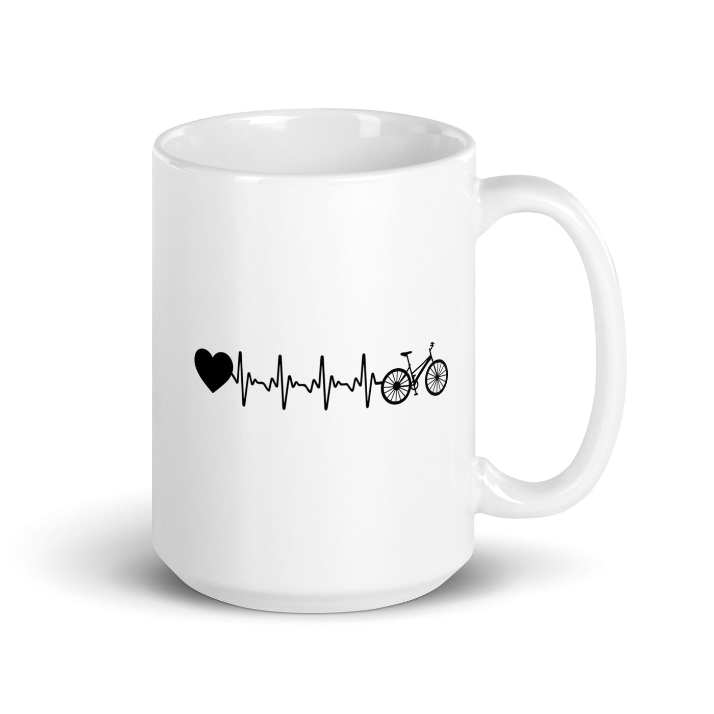 Heartbeat Heart And Bicycle - Tasse fahrrad 15oz