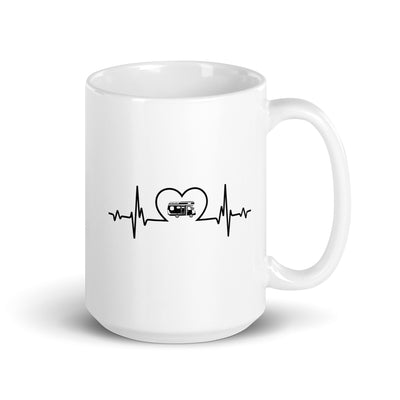 Heartbeat Heart And Camping 2 - Tasse camping 15oz