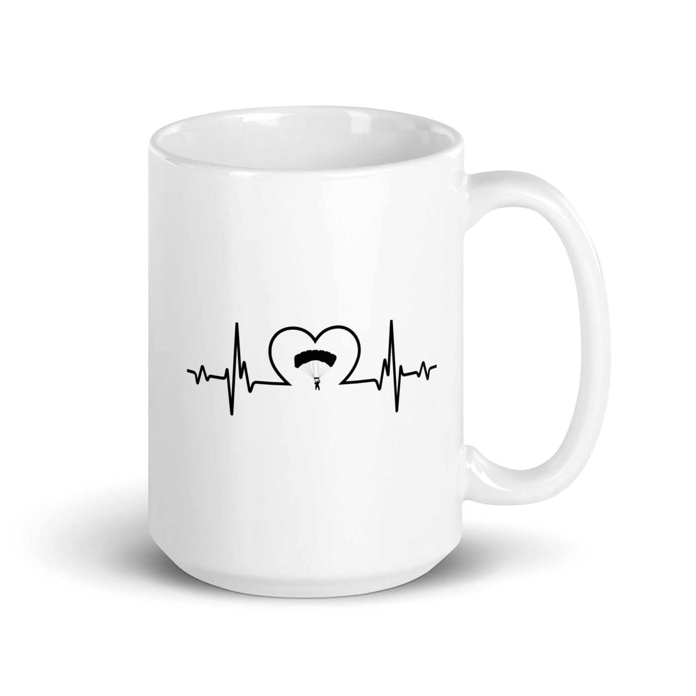 Heartbeat Heart And Paragliding - Tasse berge 15oz