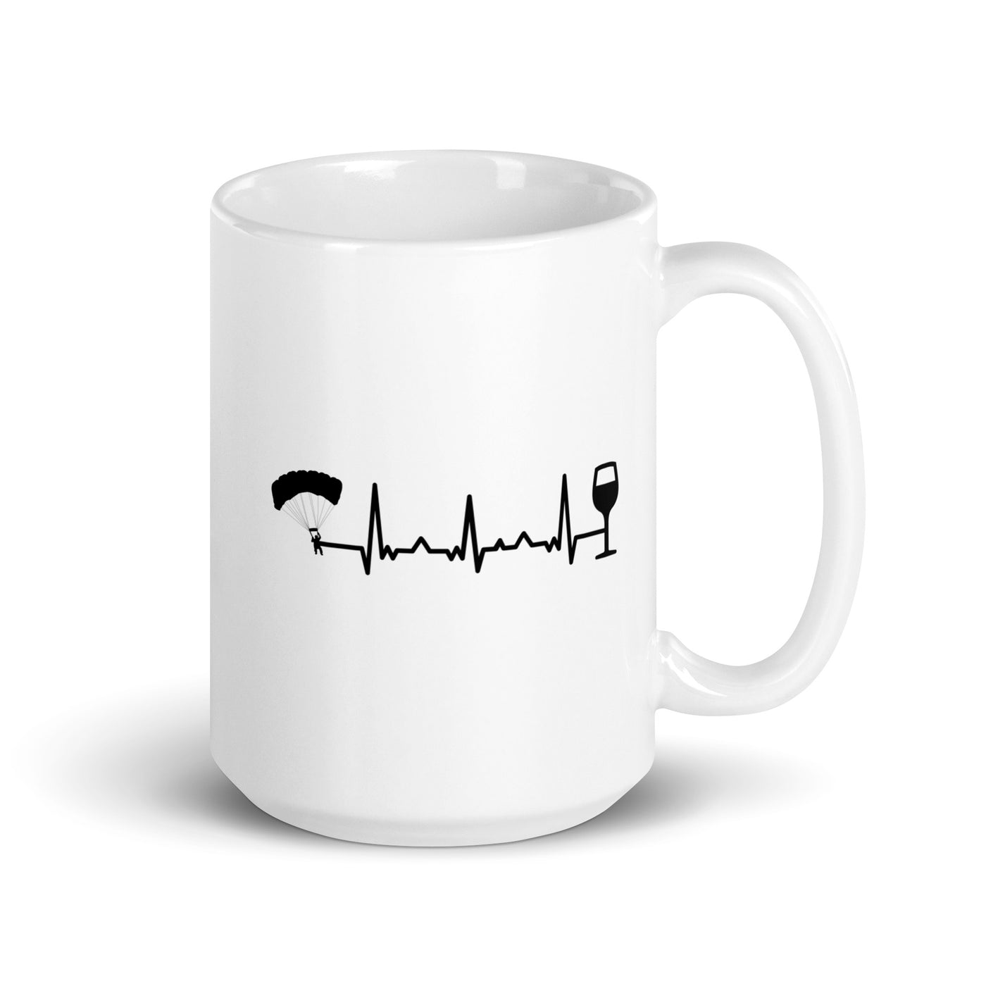 Heartbeat Wine And Paragliding - Tasse berge 15oz