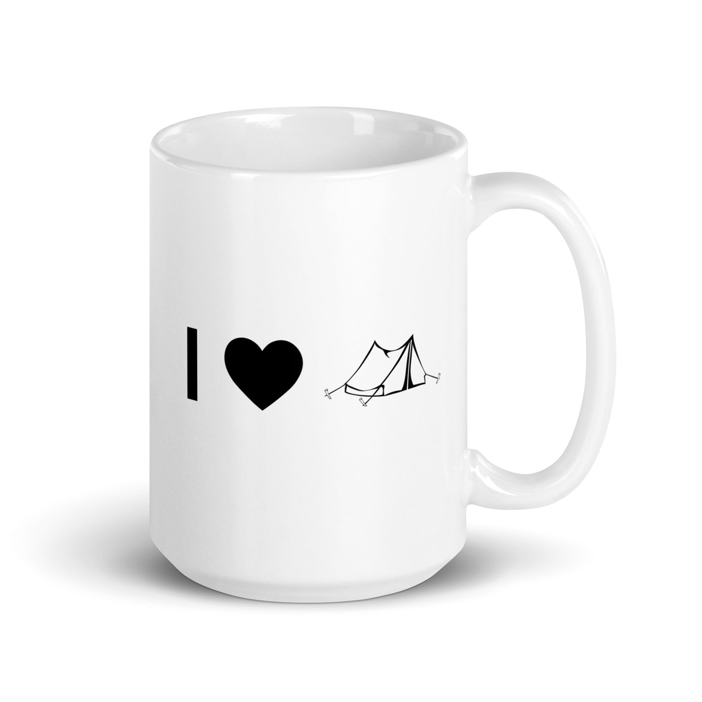 I Heart And Camping Tent - Tasse camping 15oz