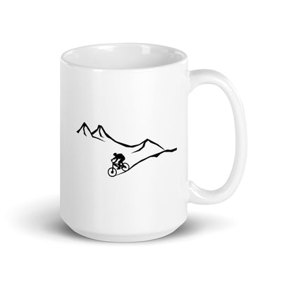 Mountain - Curve Line - Cycling - Tasse fahrrad 15oz