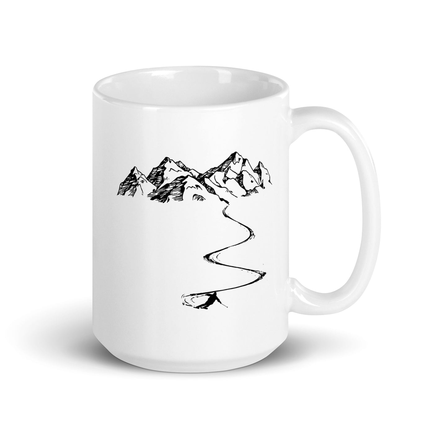 Mountain - Curve Line - Skiing - Tasse ski 15oz
