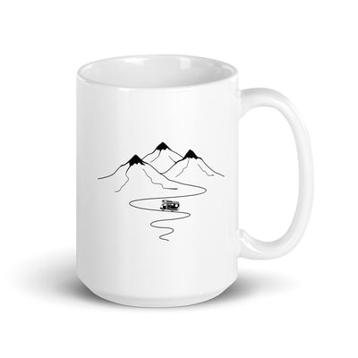 Mountain Trail Curves And Camping - Tasse camping 15oz