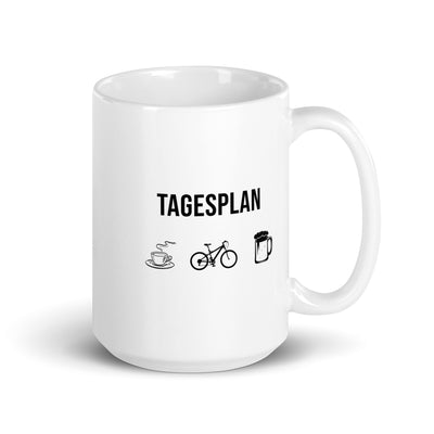 Tagesplan Kaffee, Fahrrad Und Bier - Tasse fahrrad mountainbike 15oz