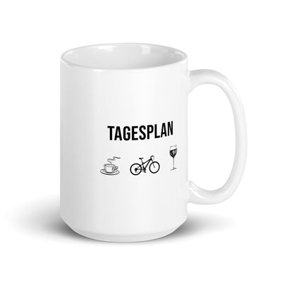 Tagesplan Kaffee, Fahrrad Und Wein - Tasse fahrrad mountainbike 15oz