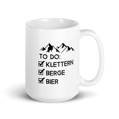 To Do Liste - Klettern, Berge, Bier - Tasse klettern 15oz