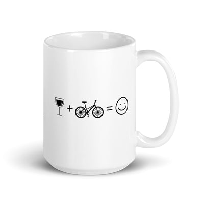 Wine Smile Face And Cycling - Tasse fahrrad 15oz