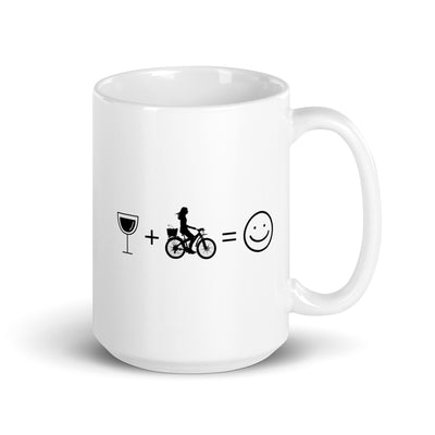Wine Smile Face And Cycling 2 - Tasse fahrrad 15oz