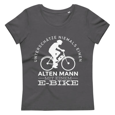 Alter Mann Mit Einem E-Bike - Damen Premium Organic T-Shirt e-bike Anthracite