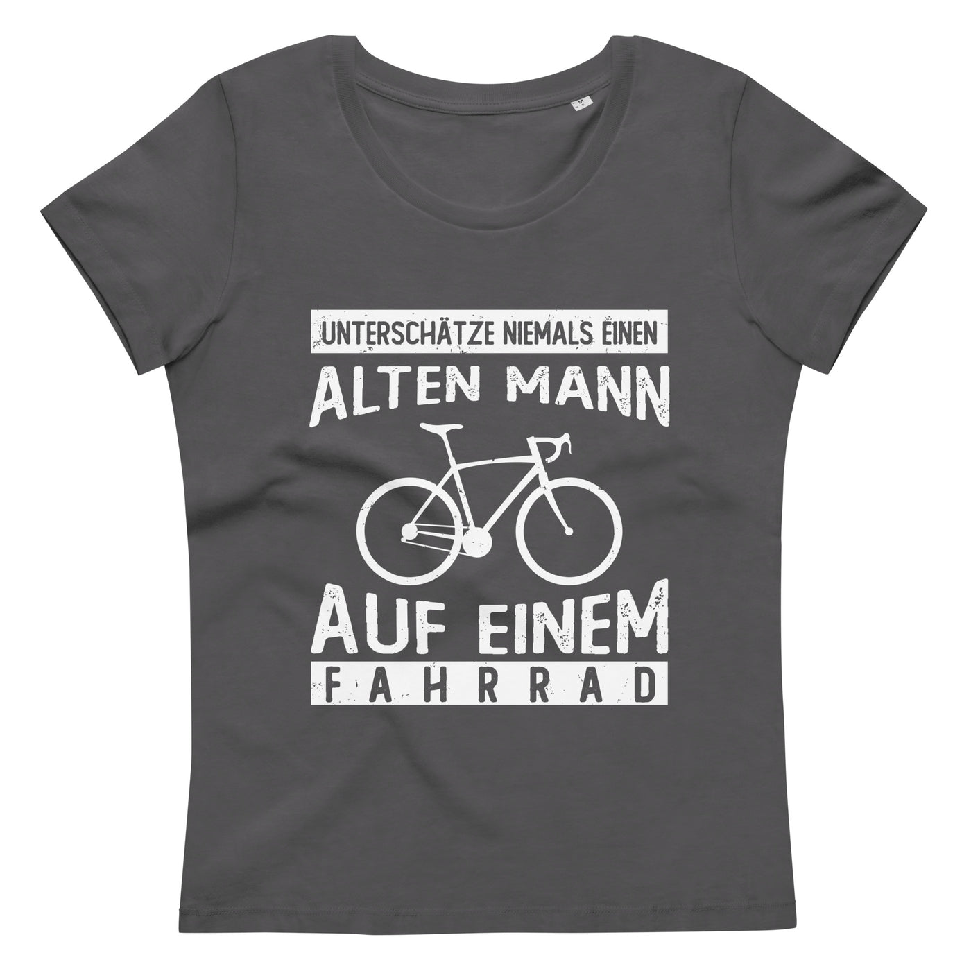 Alter Mann Auf Einem Fahrrad - Damen Premium Organic T-Shirt fahrrad Anthracite