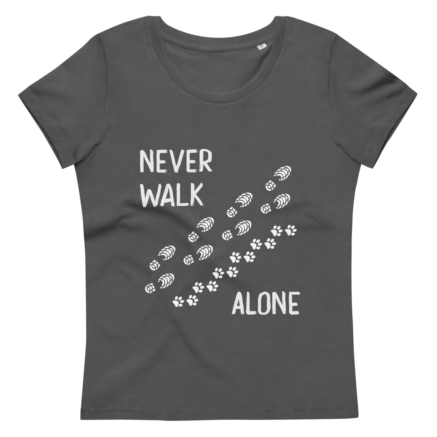 Never Walk Alone - Damen Premium Organic T-Shirt wandern Anthracite