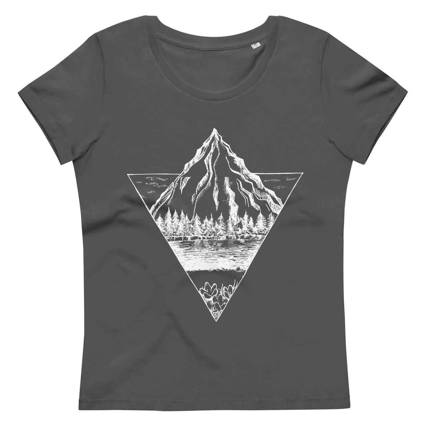 Berg - Geometrisch - Damen Premium Organic T-Shirt berge wandern Anthracite