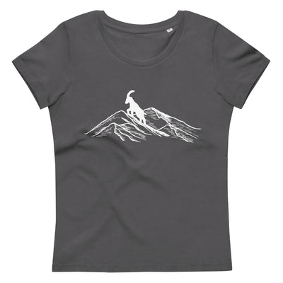 Alpensteinbock Auf Berg - Damen Premium Organic T-Shirt berge wandern Anthracite