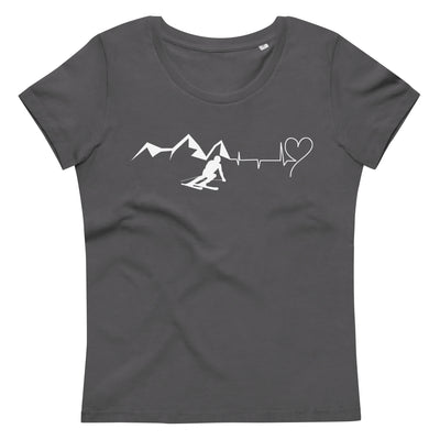 Heart - Heartbeat - Mountain - Skiing - Damen Premium Organic T-Shirt klettern ski