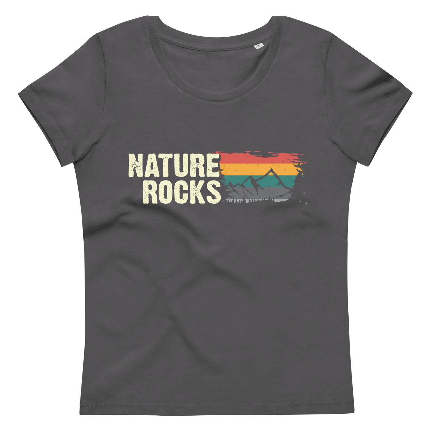 Nature Rocks - Damen Premium Organic T-Shirt berge camping wandern Anthracite