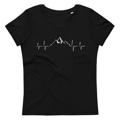 Herzschlag Berge - Damen Premium Organic T-Shirt berge wandern Black