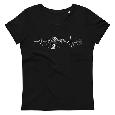 Herzschlag Berge, Bier Und Ski - (S.K) - Damen Premium Organic T-Shirt klettern Black