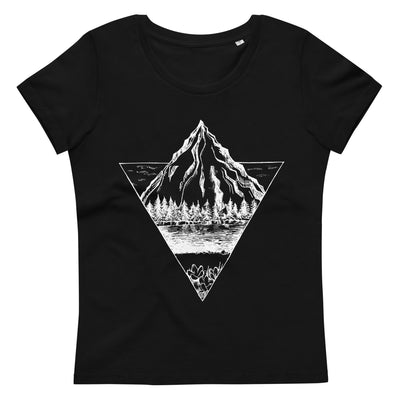 Berg - Geometrisch - Damen Premium Organic T-Shirt berge wandern Black