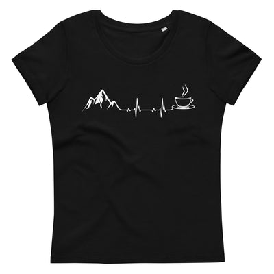 Herzschlag - Berge Und Kaffee - Damen Premium Organic T-Shirt berge wandern Black