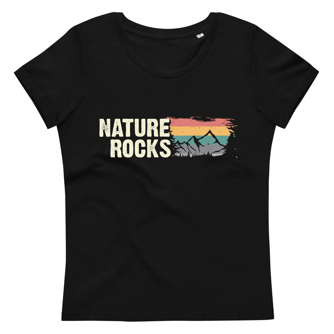 Nature Rocks - Damen Premium Organic T-Shirt berge camping wandern Black