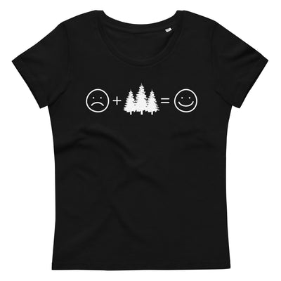 Lächelndes Gesicht und Bäume - Damen Premium Organic T-Shirt camping xxx yyy zzz 2XL