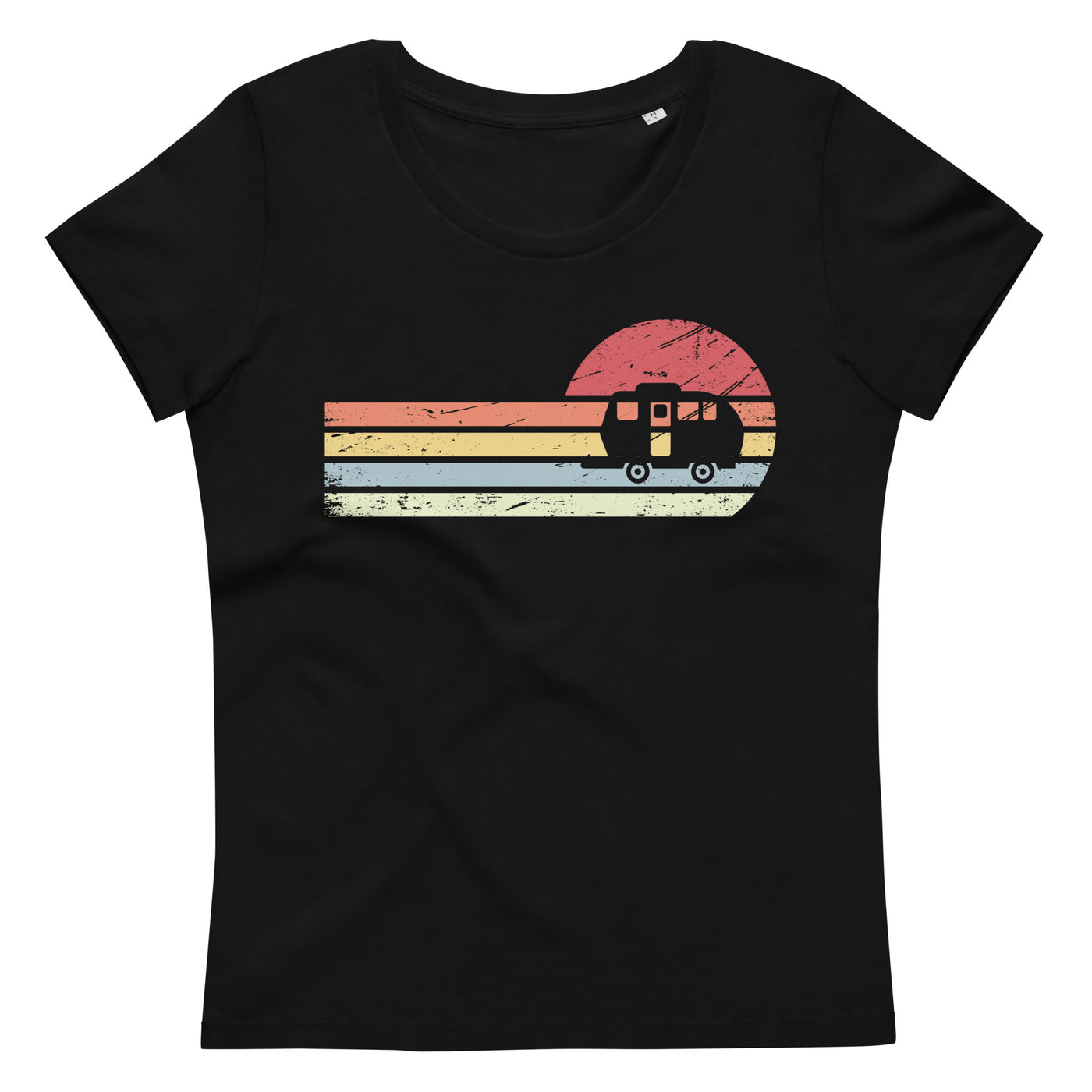 Sonne und Retro Linies - Camping Caravan - (C) - Women's Fitted Eco Tee | Stanley/Stella STTW032