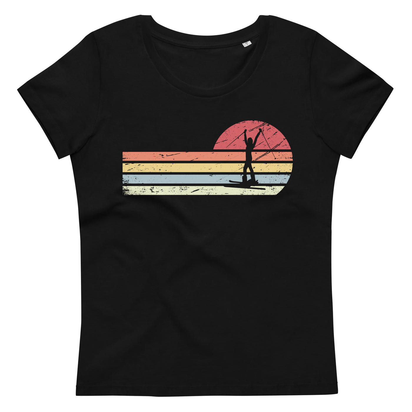 Sonne und Retro Linies - Frau Skifahren - - Women's Fitted Eco Tee | Stanley/Stella STTW032 klettern ski xxx yyy zzz 2XL