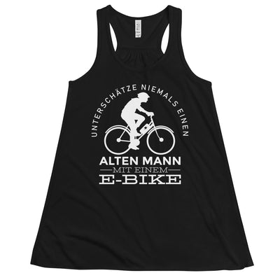Alter Mann mit einem E-Bike - Damen Tanktop e-bike Schwarz