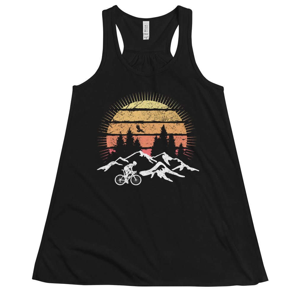 Radfahrer und Sonne Vintage - Damen Tanktop fahrrad mountainbike Schwarz