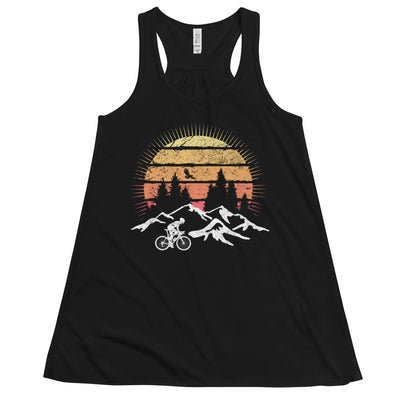 Radfahrer und Sonne Vintage - Damen Tanktop fahrrad mountainbike Schwarz