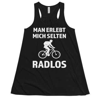 Man erlebt mich selten radlos - Damen Tanktop fahrrad mountainbike Schwarz